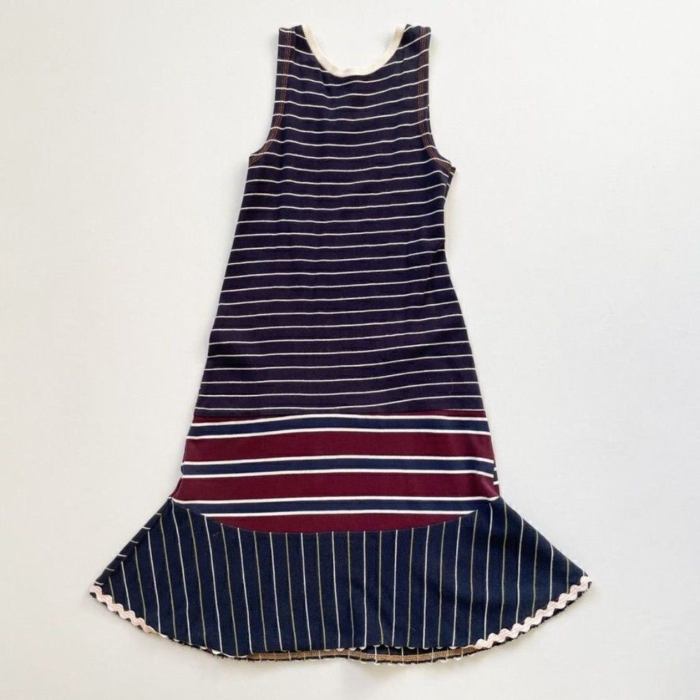 CourtneyCourtney Blue Girls Dress 7/8 Sleeveless Cotton Twirly Skirt Handmade - Picture 6 of 8